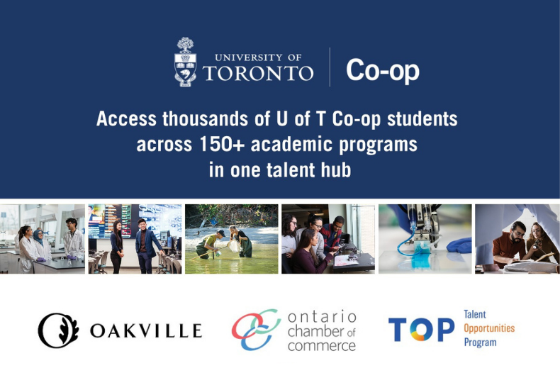 Promotional webinar graphic - Access thousands of U of T Co-op students across 150+ academic programs in one talent hub