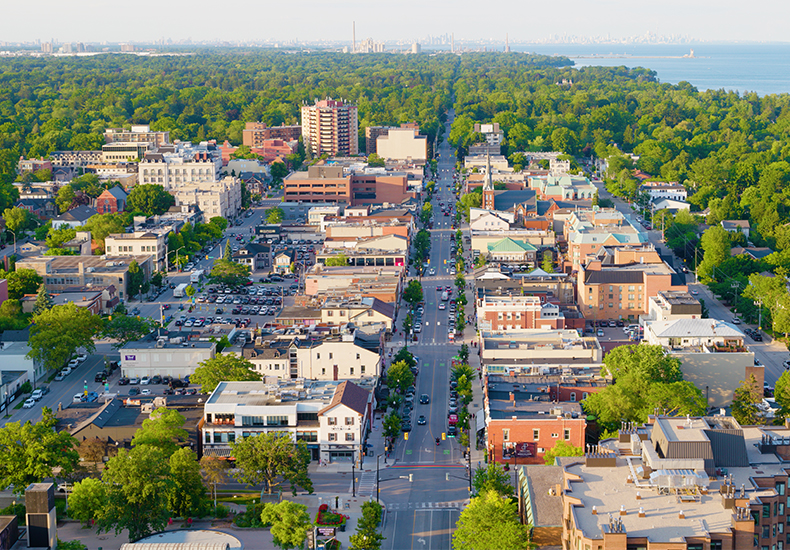 Aerial view of Downtown Oakville